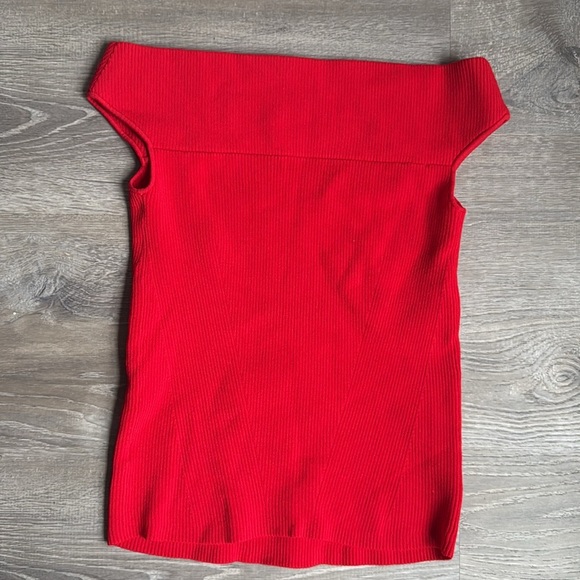 INTERMIX Alexa Off Shoulder Cutout Knit Top - Picture 3 of 9